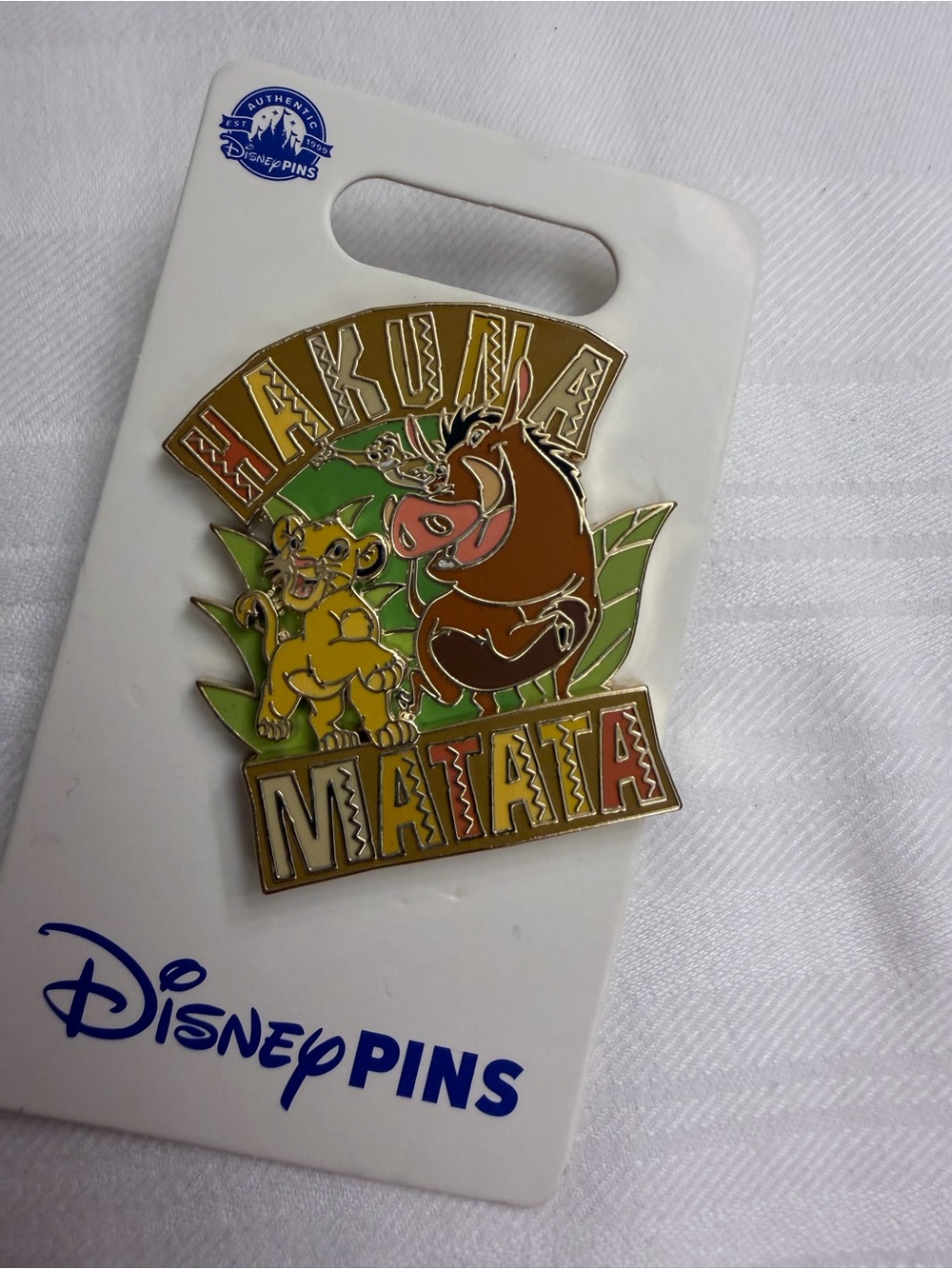 Disney Lion King Hakuna Matata Gold, Brown, Yellow Enamel Pin